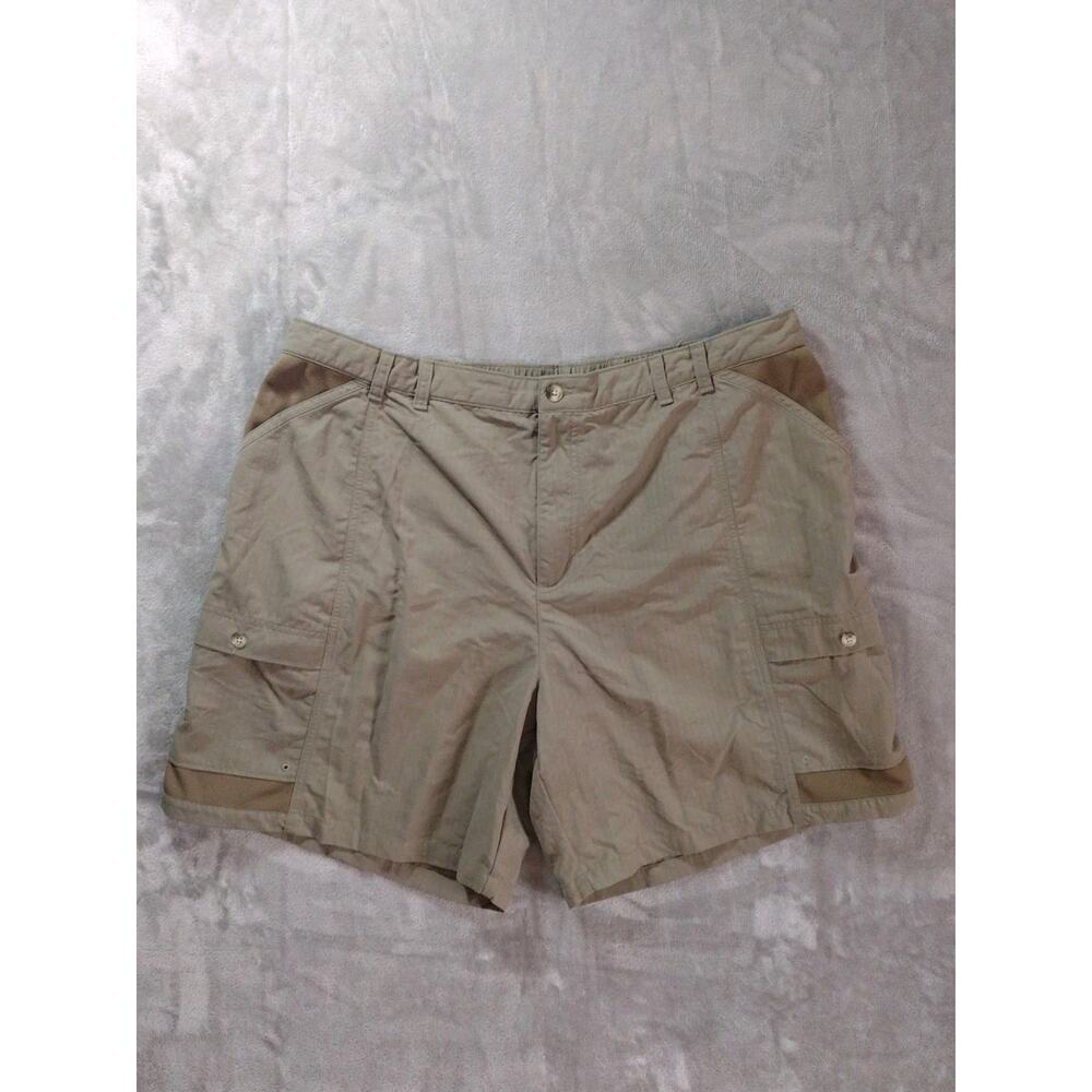 Columbia PFG Fishing Cargo Shorts Mens XL Beige Ripstop Outdoor Nature Beach